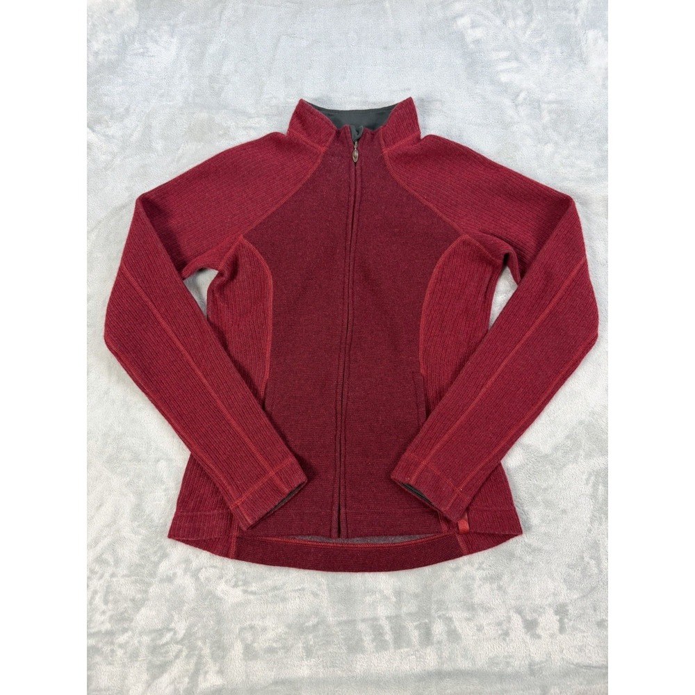 Mountain Hardwear Jacket Women's Small Red Full Zip Wool Blend Sarafin Sweater